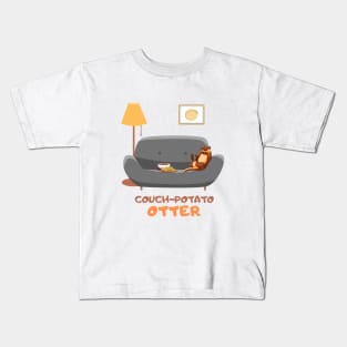 couch potato otter Kids T-Shirt